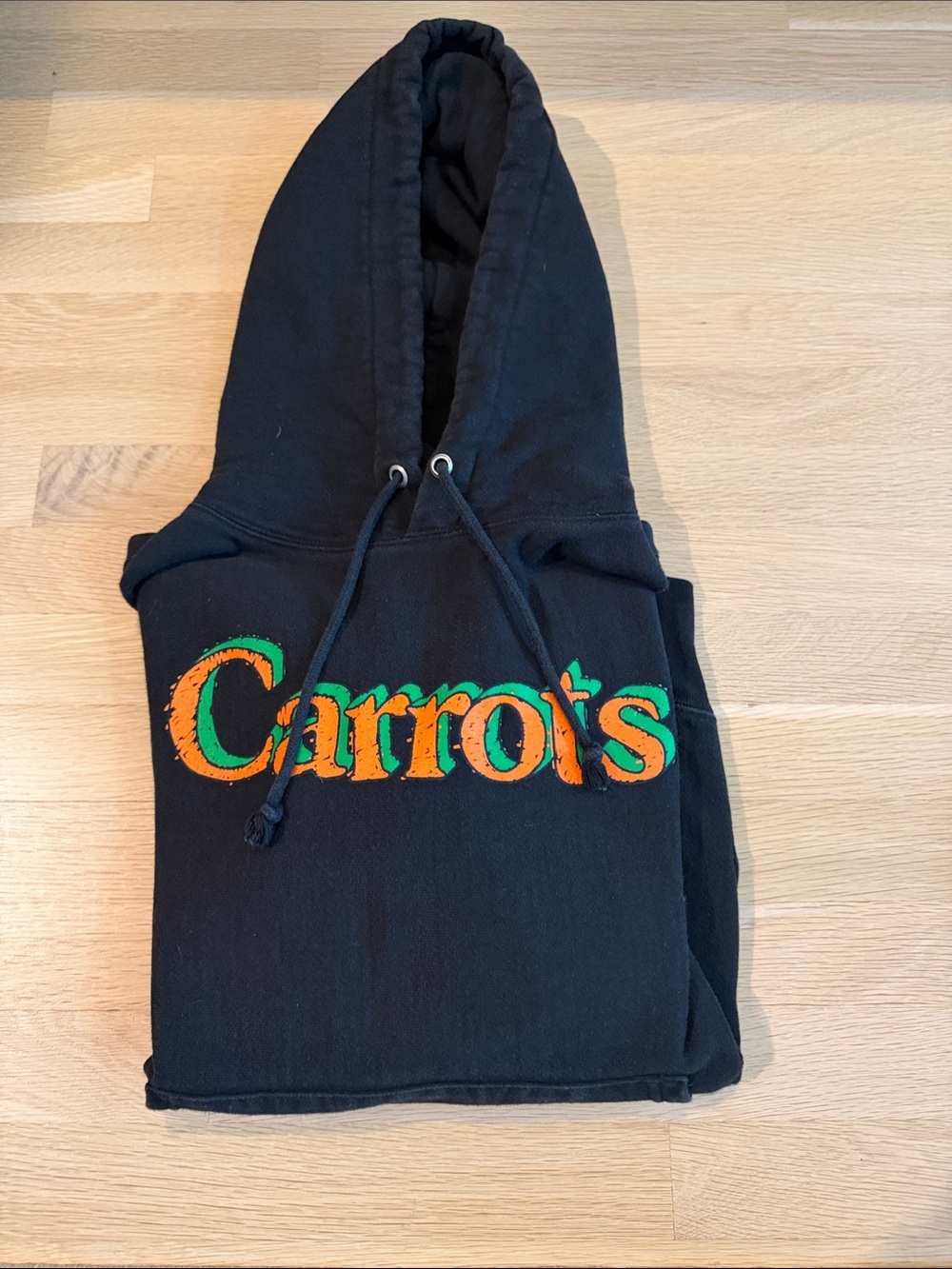 Champion Black Hoodie with Orange & Green "Carrot's" Graphic